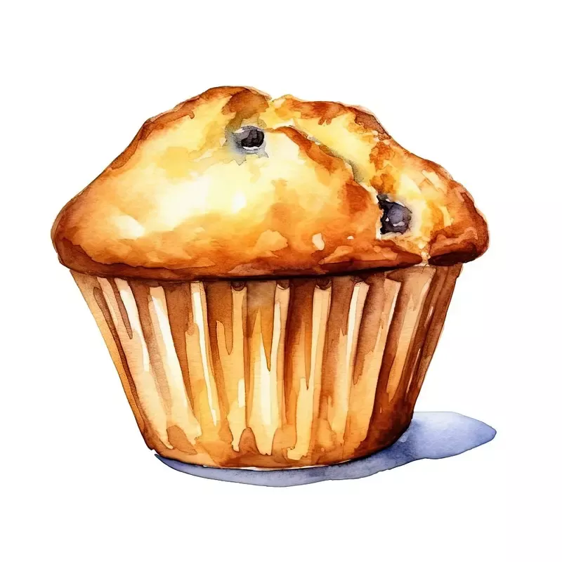watercolor-baked-goods-muffin-fabric-panel Watercolor Baked Goods Muffin Fabric Panel
