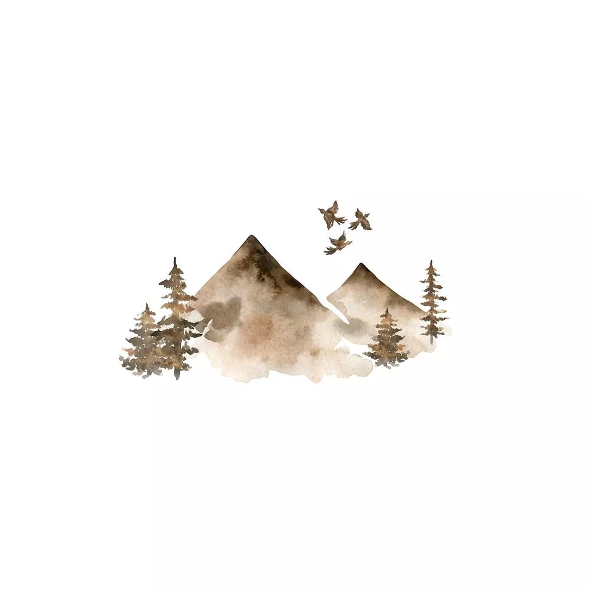 watercolor-mountain-peaks-fabric-panel-brown Watercolor Mountain Peaks Fabric Panel – Brown