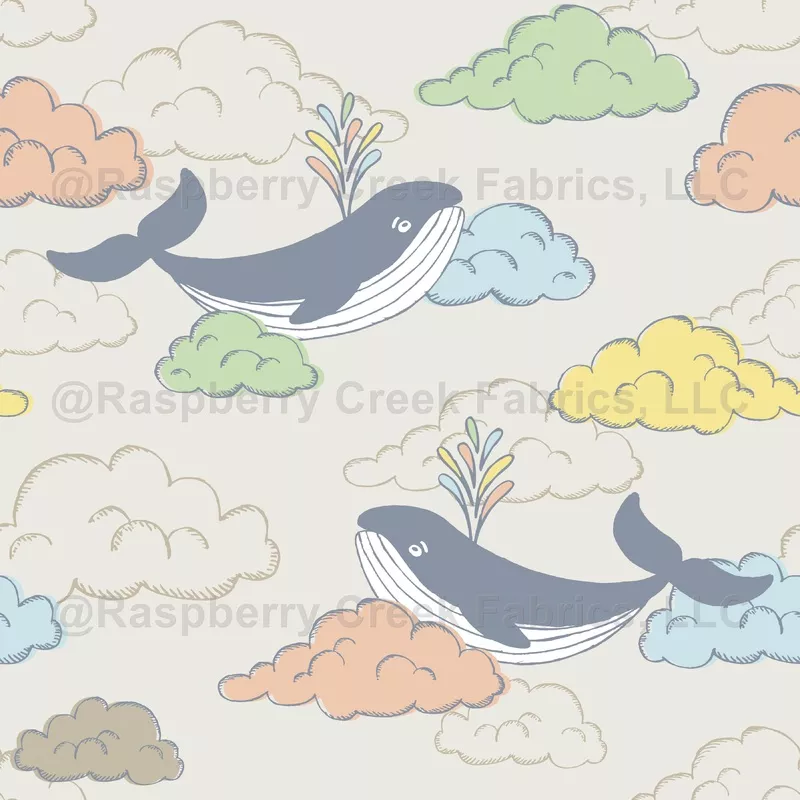 whimsical-blue-whales-with-colorful-clouds Whimsical Blue Whales with colorful clouds