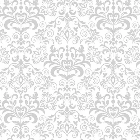 White Large Damask Patter - C3108-WHITE by Timeless Treasures