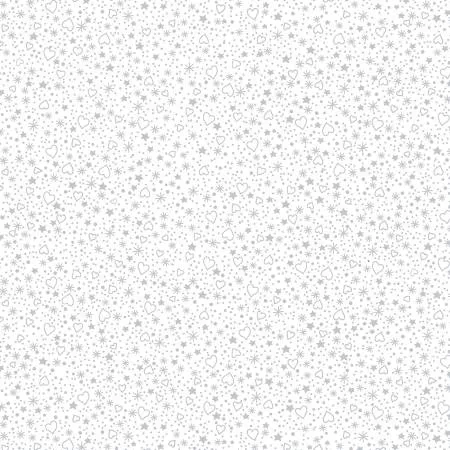 White on White Hearts and Stars 8.4 Inch repeat
