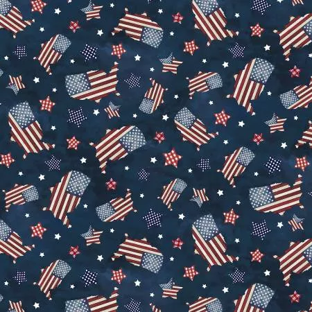 Wooden Map Toss Patriotic Navy