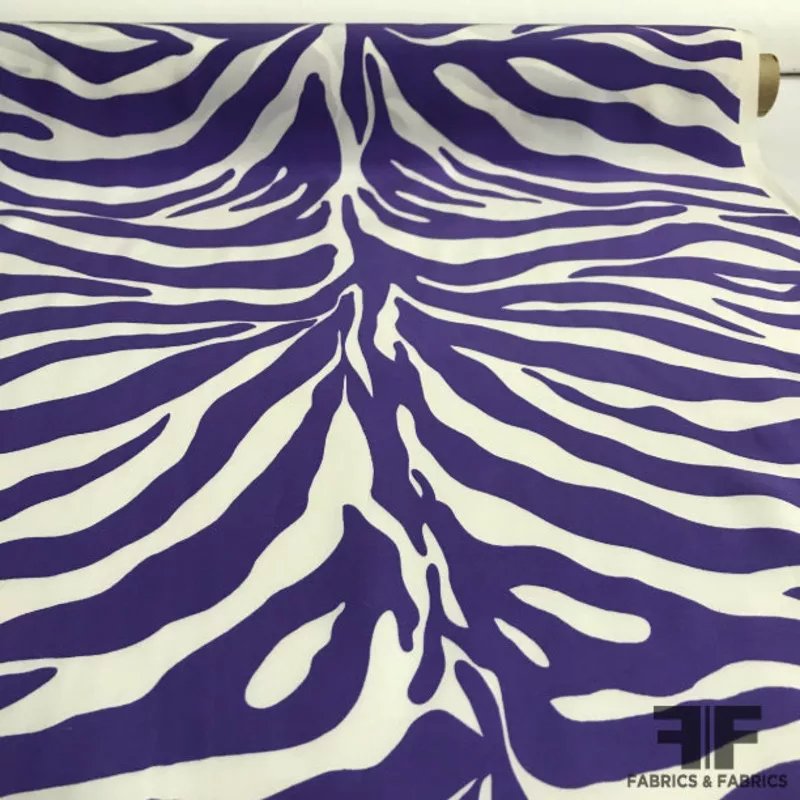 zebra-striped-silk-charmeuse-purple-white Zebra Striped Silk Charmeuse – Purple/White