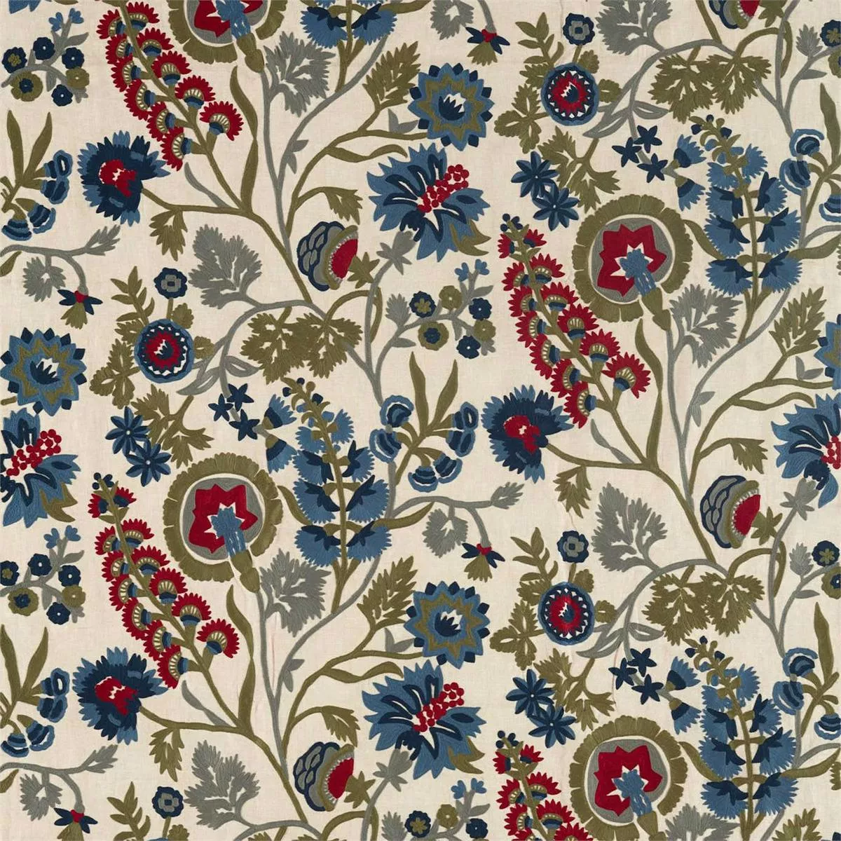zoffany-hardwick-crewel-fabric-classic-floral-sunstone-indigo-zdar332968 ZOFFANY Hardwick Crewel Fabric Classic Floral Sunstone,Indigo – ZDAR332968